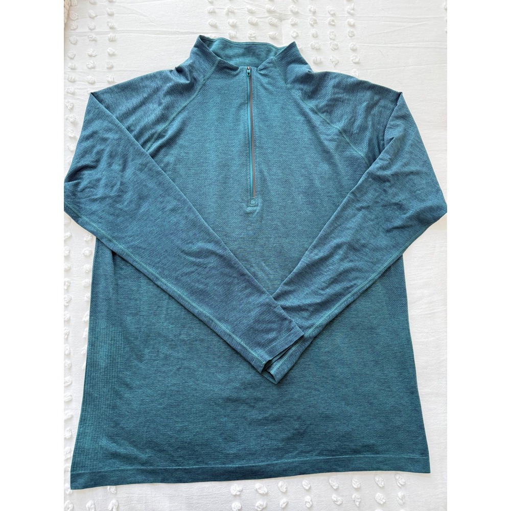 Lululemon Mens Metal Vent Tech Half Zip 2.0 Pullover Teal Heather XXL